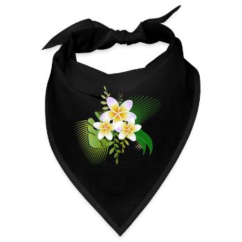 Blüten des Frangipani ein tropisches Schmuckstück - Bandana - Schwarz - Vorne