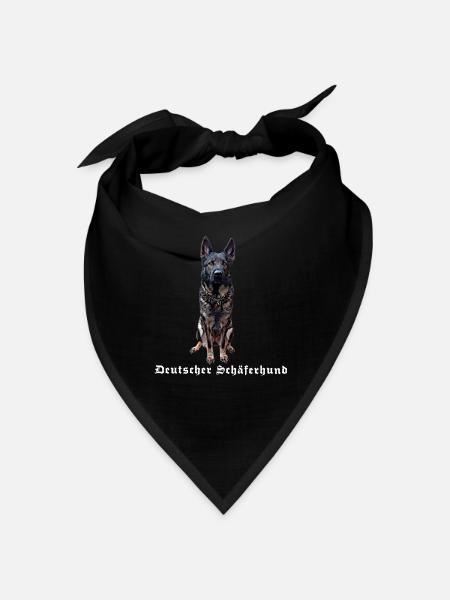 German Shepherd Dog Motif Dog Lovers - Bandana - black - Front