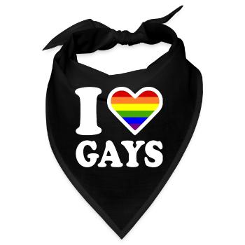 I love gays - Bandana - Schwarz - Vorne