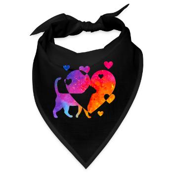 Katzenliebe - Bandana - Schwarz - Vorne