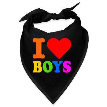 I love boys - Bandana - Schwarz - Vorne