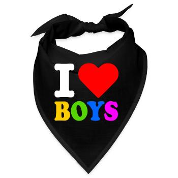 I love boys - Bandana - Schwarz - Vorne