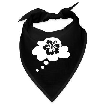 Urlaubsreif Hawai Blüte Sprechblase Denkblase Fun - Bandana - Schwarz - Vorne