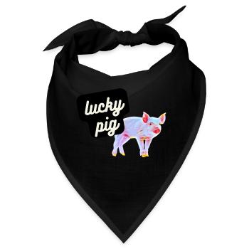 Glücksschwein / niedliches Ferkel vom Bauernhof - Bandana - Schwarz - Vorne