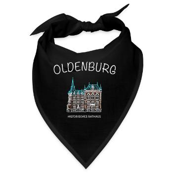 Oldenburg, Historisches Rathaus, Niedersachsen - Bandana - Schwarz - Vorne