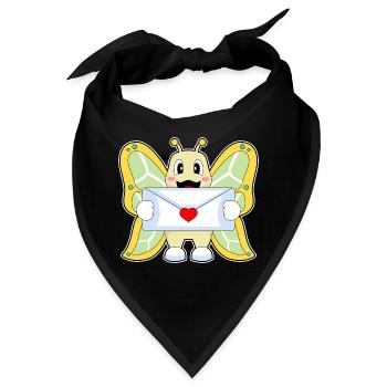 Schmetterling Liebesbrief - Bandana - Schwarz - Vorne