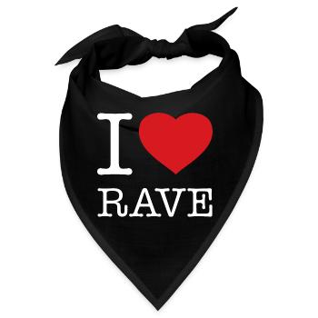 I LOVE RAVE - Bandana - Schwarz - Vorne