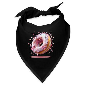 Realistsischer Donut mit Streusel - Bandana - Schwarz - Vorne