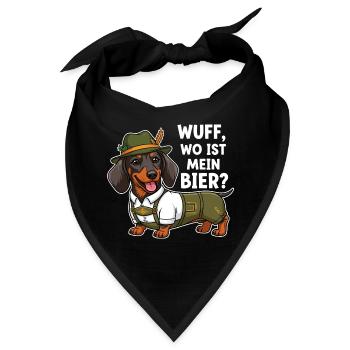 Wuff, wo ist mein Bier ? - Bandana - Schwarz - Vorne