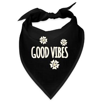 Blumen symbolisiert positive Vibes Design - Bandana - Schwarz - Vorne