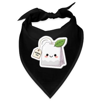 Kawaii Kräutertee Beutel Illustration - Bandana - Schwarz - Vorne