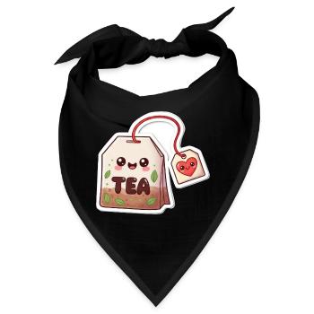 Kawaii Teebeutel Herzdesign - Bandana - Schwarz - Vorne