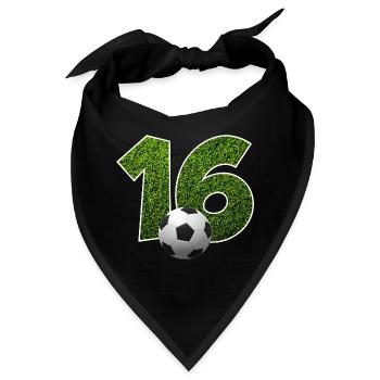 NR. 16 NUMMER 16 FUßBALL 16. GEBURTSTAG - Bandana - Schwarz - Vorne