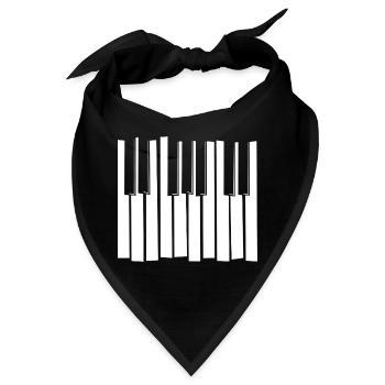 Klavierklavier-Streifenmuster - Bandana - Schwarz - Vorne