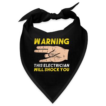 Warning This Electrician Will Shock You Gift Art - Bandana - Schwarz - Vorne