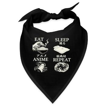 Eat Sleep Anime Repeat - Bandana - Schwarz - Vorne