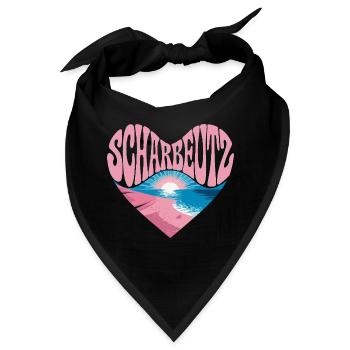  Scharbeutz Herz Ostsee Strand Sonnenuntergang - Bandana - Schwarz - Vorne