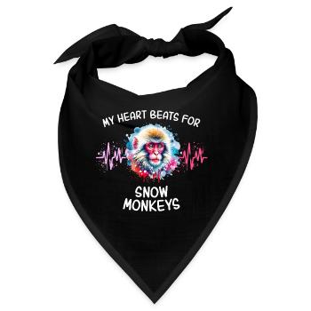 Schneeaffe Herzlinie - Bandana - Schwarz - Vorne