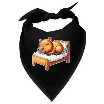 Capybara Schlafen - Bandana - Schwarz - Vorne