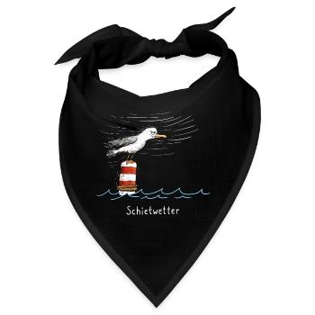 Schietwetter Möwe Nordsee Küsten Humor - Bandana - Schwarz - Vorne