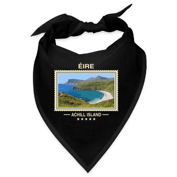 Irland Achill Island Vintage Reisemarke - Bandana - Schwarz - Vorne