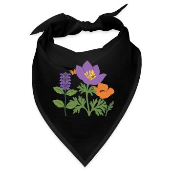 Mohn · Blumenstrauß · Gartenfreunde · Blumen - Bandana - Schwarz - Vorne