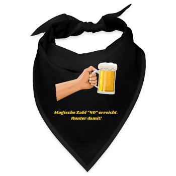 Magische Zahl 40 erreicht, amüsantes Bier Design - Bandana - Schwarz - Vorne