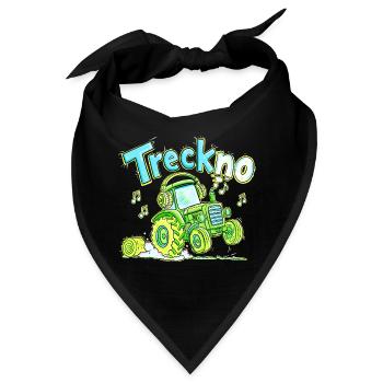 Treckno Traktor Techno Trecker Landwirt Party - Bandana - Schwarz - Vorne