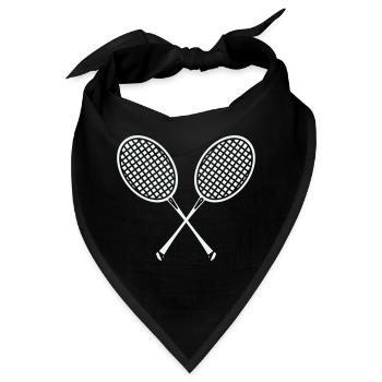 Kreuzende Badminton Schläger Grafik - Bandana - Schwarz - Vorne
