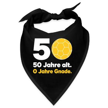 50. Geburtstag Handball – 0 Jahre Gnade - Bandana - Schwarz - Vorne