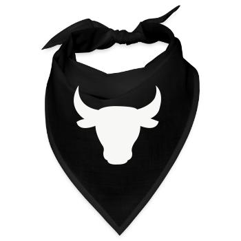 Stierkopf Silhouette - Bandana - Schwarz - Vorne