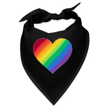 Gradient Rainbow Heart - Bandana - Schwarz - Vorne