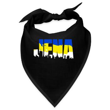 Jena Skyline Blau Gelb Weiß - Bandana - Schwarz - Vorne