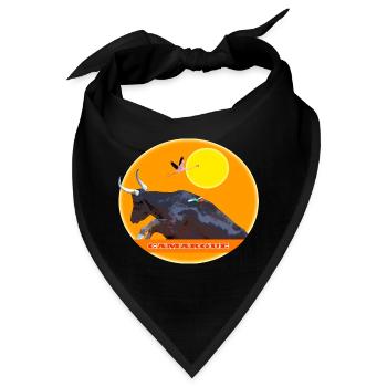 Stier von Der Camargue springt über die Barriere - Bandana - Schwarz - Vorne