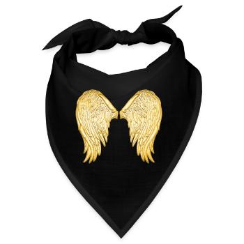 Goldene Engelsflügel Flügel Fluegel - Bandana - Schwarz - Vorne