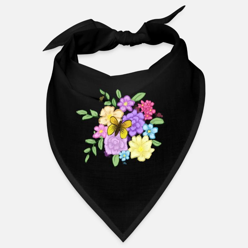 Bouquet de fleurs - Bandana - noir