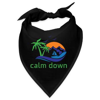 Entspannung und Relax. Just Calm Down - Bandana - Schwarz - Vorne