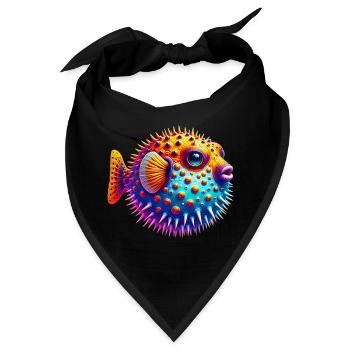 Kugelfisch - Bandana - Schwarz - Vorne