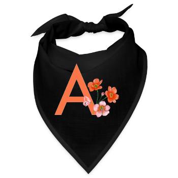A mit Blumen - Bandana - Schwarz - Vorne