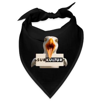 SUBKULTUR Möwe mit Schild - Bandana - Schwarz - Vorne