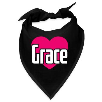 I Love Grace Pinkes Herz Ich liebe Grace - Bandana - Schwarz - Vorne