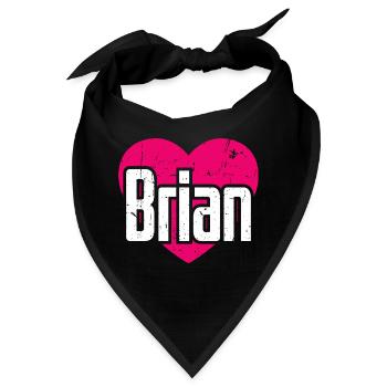 I Love Brian Pinkes Herz Ich liebe Brian - Bandana - Schwarz - Vorne