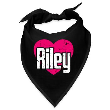 I Love Riley Pinkes Herz Ich liebe Riley - Bandana - Schwarz - Vorne