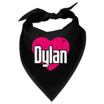 I Love Dylan Pinkes Herz Ich liebe Dylan - Bandana - Schwarz - Vorne