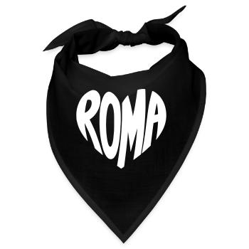 Roma Herzlogo Retro-Stil - Bandana - Schwarz - Vorne