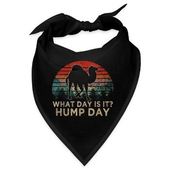 Welcher Tag ist es Buckel Day Kamel Retro Sonnenuntergang - Bandana - Schwarz - Vorne