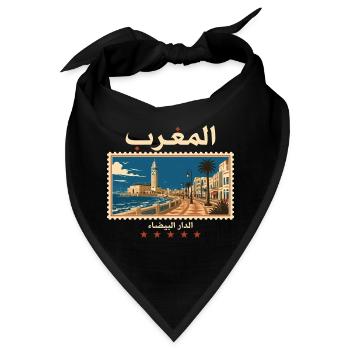 Marokko Casablanca Vintage Reise - Bandana - Schwarz - Vorne