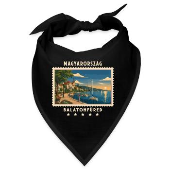 Ungarn Balatonfüred Vintage Reisemarke - Bandana - Schwarz - Vorne