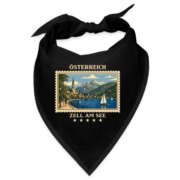 Österreich Zell am See Vintage Reisemarke - Bandana - Schwarz - Vorne