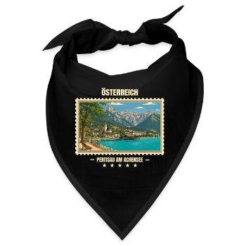 Österreich Pertisau am Achensee Vintage Reisemarke - Bandana - Schwarz - Vorne